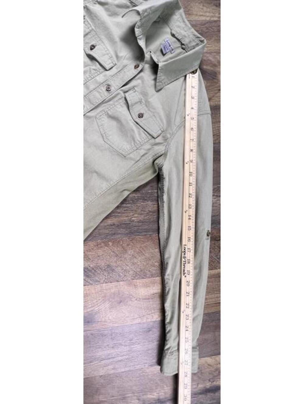 Carhartt Bozeman Rugged Flex Roll Up Sleeve Work Cowgirl Khaki Women's Small - Picture 8 of 10